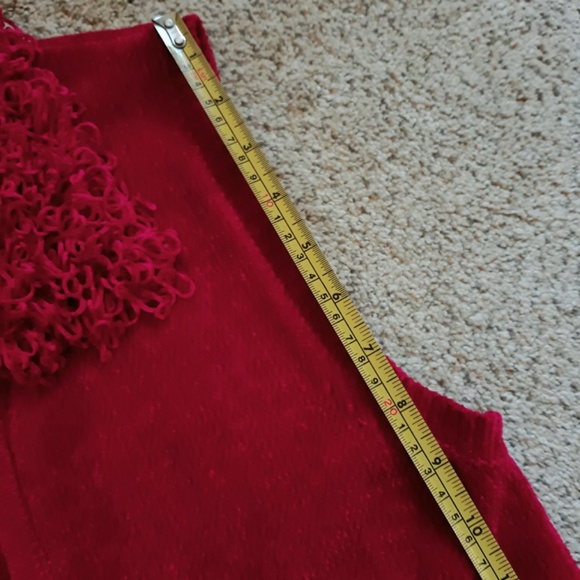 Full Zip Sleeveless Red Collared Sweater Vest Sz S - Picture 12 of 15